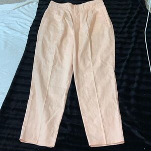 Palmetto’s vintage linen tapered leg high waist 80s peach pants 18/34 like new
